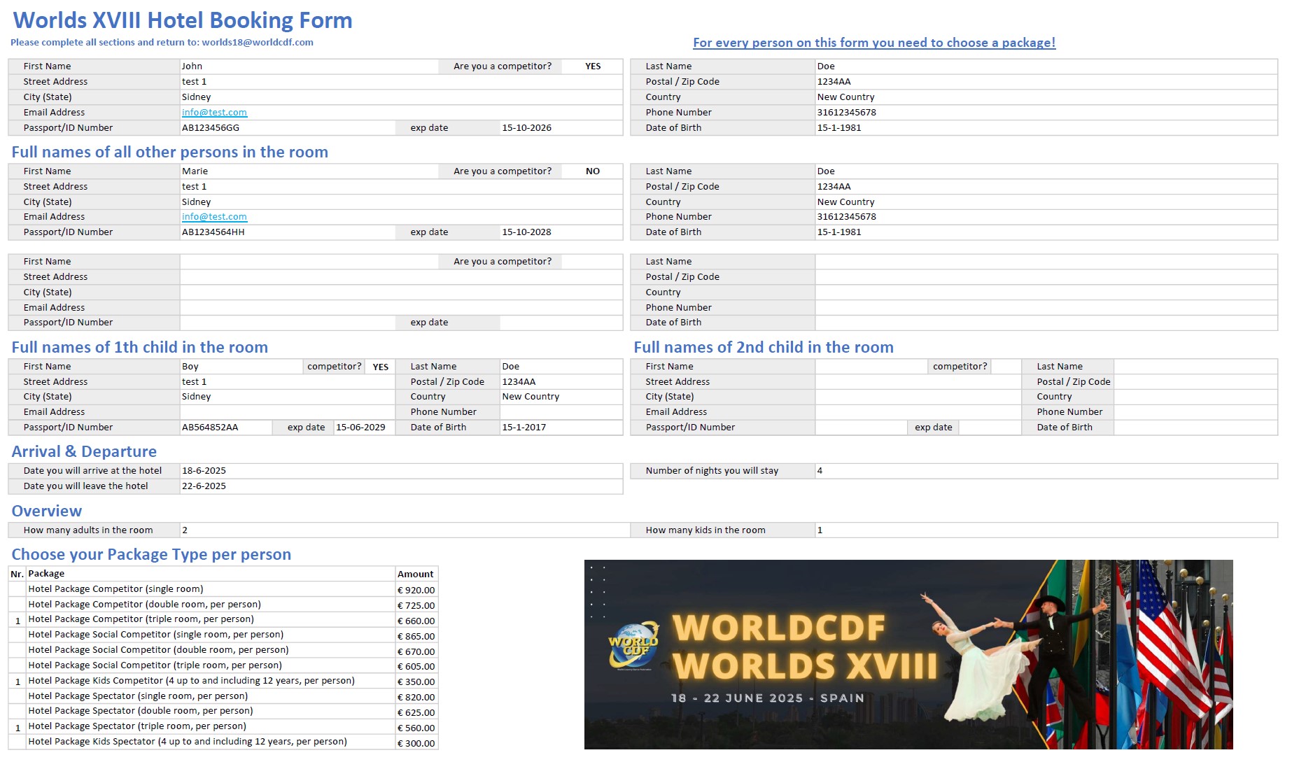 Worlds XVIII Hotel Booking EXAMPLE